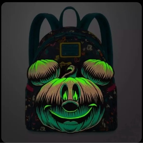 Disney Parks Loungefly Halloween glow in the dark backpack NWOT - Picture 4 of 8